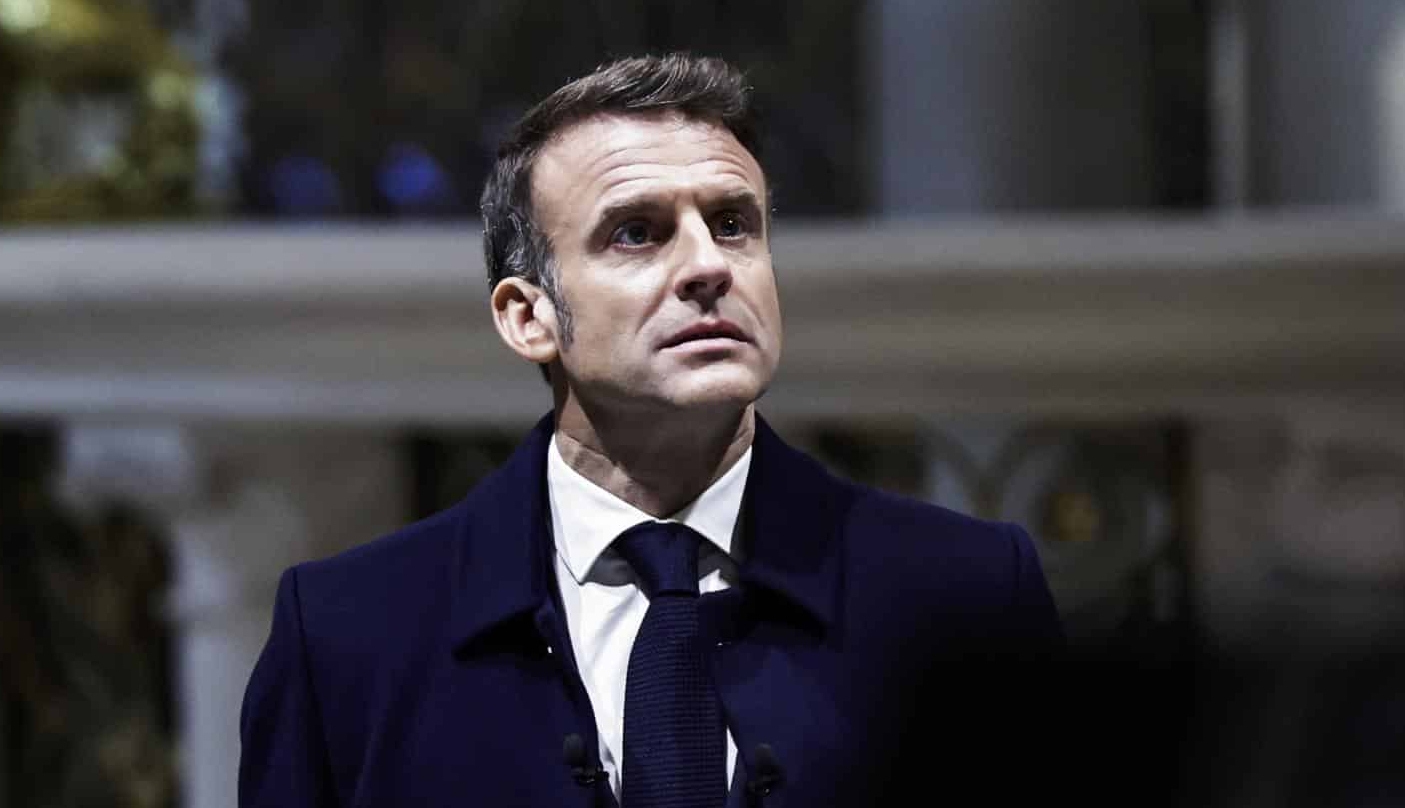 Emmanuel Macron, en Notre-Dame de París.