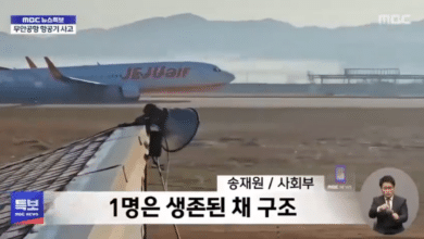 Sólo dos supervivientes entre los 181 pasarejos del avión siniestrado en Corea del Sur