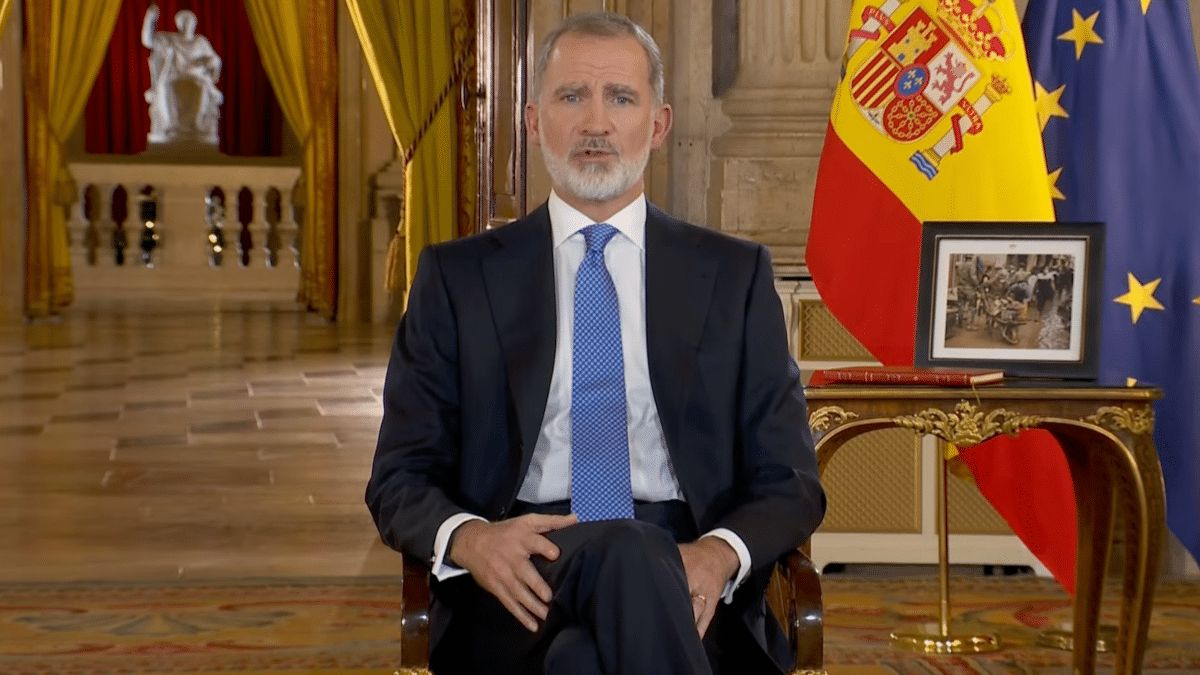 Felipe VI durante su discurso de Navidad en el Palacio Real.