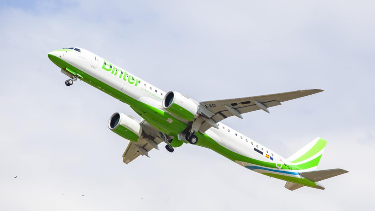 Un avión de la aerolínea canaria Binter.