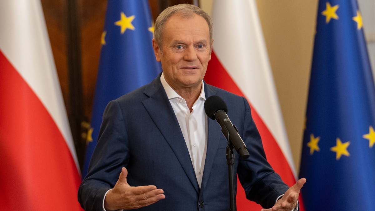 Donald Tusk, primer ministro de Polonia, en una rueda de prensa reciente