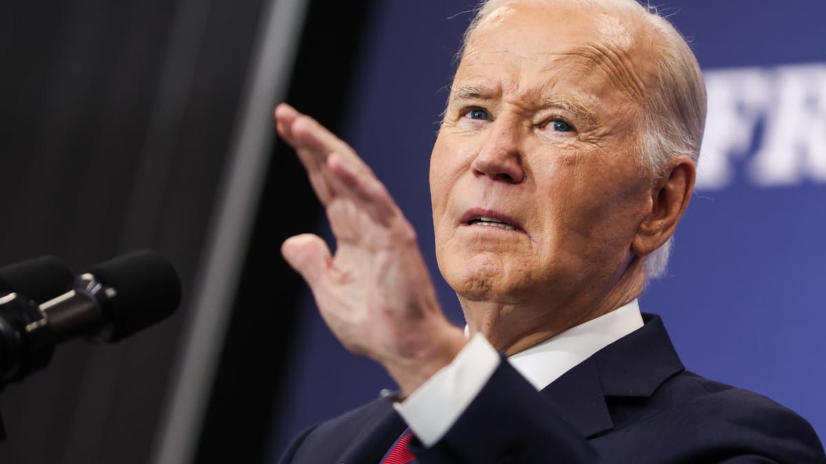 El presidente de EEUU, Joe Biden, da un discurso en la Brookings Institution de Washington DC.