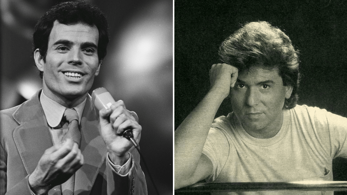 Julio Iglesias y Raphael en dos fotos de los 70.