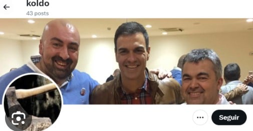 Koldo García, Pedro Sánchez y Santos Cerdán