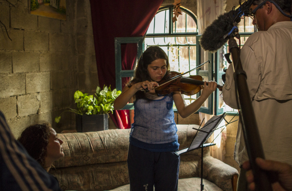 Marianela Maldonado y Dissandra durante el rodaje.