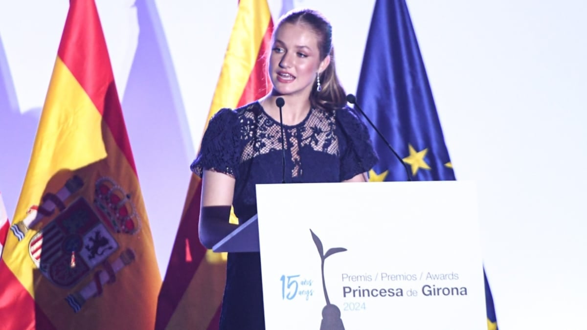 La princesa Leonor interviene durante la entrega de los XV Premios Fundación Princesa de Girona el pasado mes de julio.