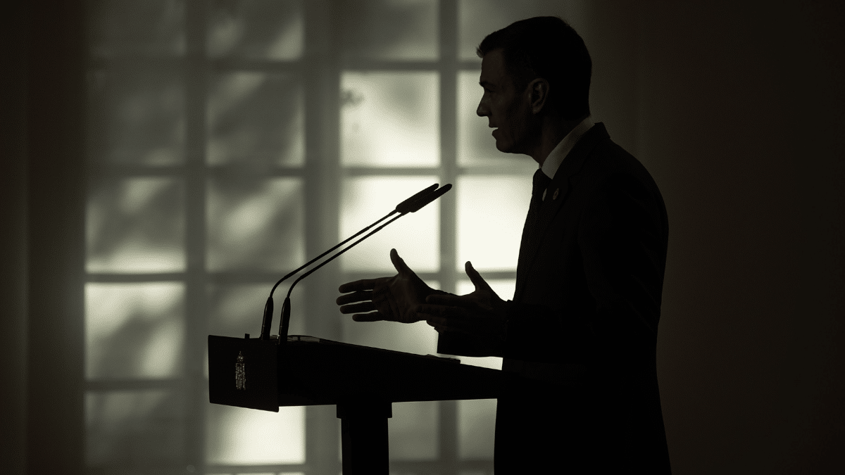 El presidente del Gobierno, Pedro Sánchez, durante una rueda de prensa posterior a la reunión del Consejo de Ministros, a 23 de diciembre de 2024, en Madrid (España). Durante su comparecencia, el presidente del Ejecutivo ha hecho balance del curso político, y además, ha presentado el informe periódico de rendición de cuentas. Alejandro Martínez Vélez / Europa Press