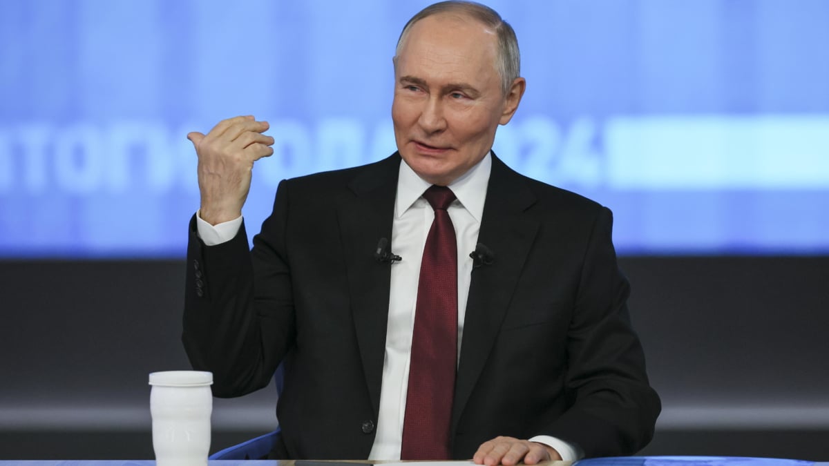 El presidente de la Federación Rusa, Vladimir Putin, en su rueda de prensa anual en Moscú.