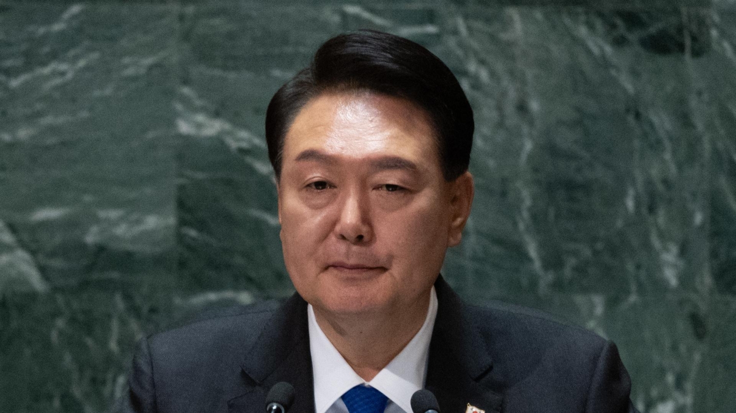 El presidente de Corea del Sur, Yoon Suk Yeol, habla durante la 78ª sesión de la Asamblea General de las Naciones Unida