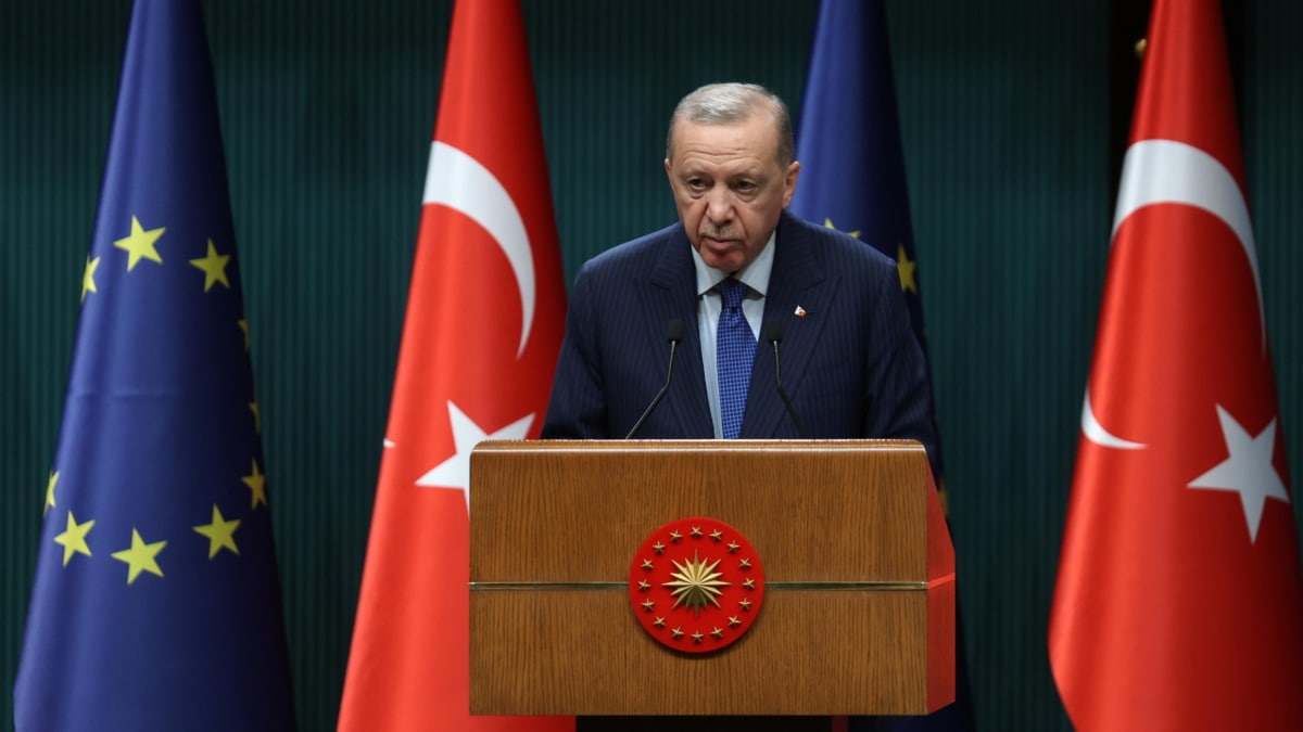 El presidente turco, Recep Tayyip Erdogan en una rueda de prensa en Ankara.