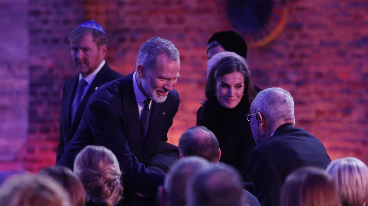 Felipe y Letizia, en el acto de 80º aniversario de la liberación de Auschwitz.