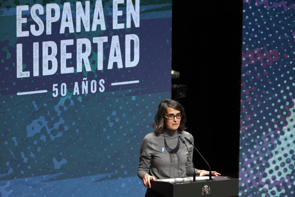 Un día después de ser nombrada comisionada para los actos del 50 aniversario de la muerte de Francisco Franco, Carmina Gustrán intervino en el acto del pasado martes en el Reina Sofía. 