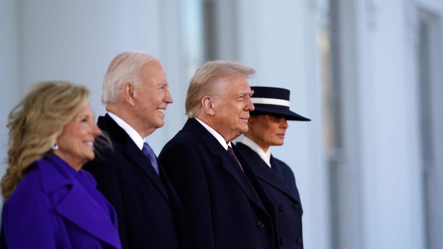 Joe Biden y la primera dama Jill Biden reciben a Donald Trump y Melania Trump antes de acceder al cargo. EFE