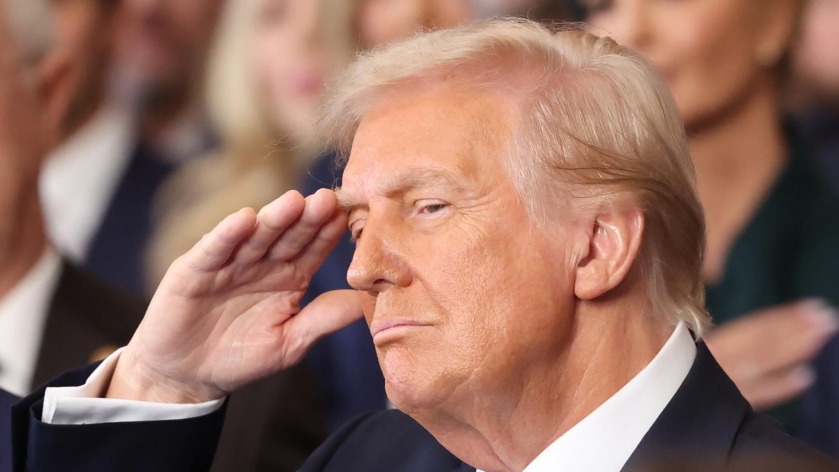 El nuevo presidente de EE.UU. Donald Trump, en su toma de posesión este lunes en el Capitolio de Washington