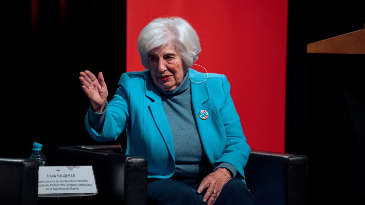 La abogada Paca Sauquillo, próxima presidenta del PSOE-M, durante la presentación del libro ‘Laboralistas’, en la sede del Instituto Cervantes, el pasado 17 de diciembre de 2024, en Madrid.