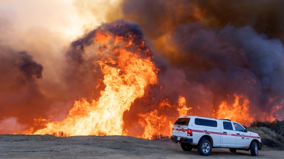 Incendio en la zona de Palisades en Los Ángeles.