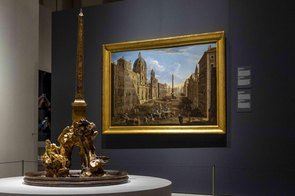 Patrimonio Nacional exhibe en la Sala de Austrias de la Galería de las Colecciones Reales una nueva escultura de Gian Lorenzo Bernini, célebre escultor barroco, La Fuente de los cuatro ríos.