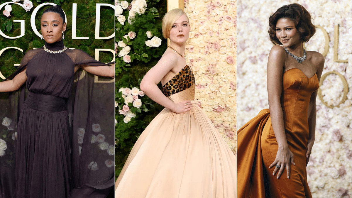 Ariana DeBose, Elle Fanning y Zendaya en la alfombra roja de los Globos de Oro.