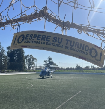 Javier Conde llega en helicóptero al fuerte de Morante