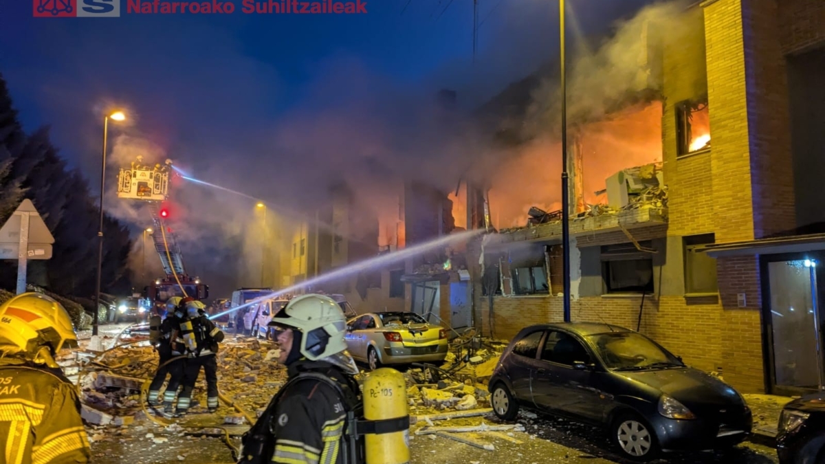 Al menos siete heridos en una explosión de gas en un edificio de Noáin (Navarra)