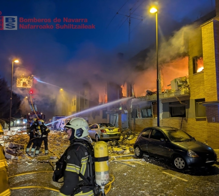 Al menos nueve heridos en una explosión de gas en un edificio de Noáin (Navarra)