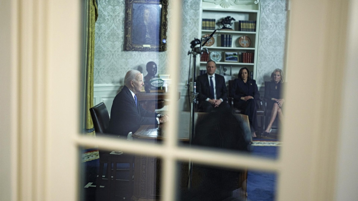 El presidente de EEUU, Joe Biden, en su discurso de despedida a la nación.