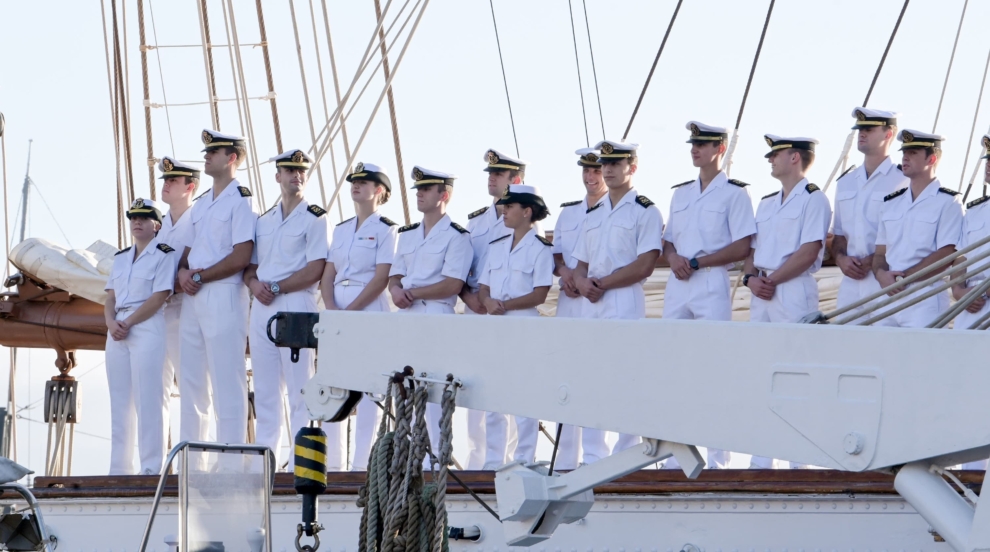 La princesa Leonor, a su llegada al puerto de Santa Cruz de Tenerife con motivo de una escala en la isla como paso previo a partir hacia América.