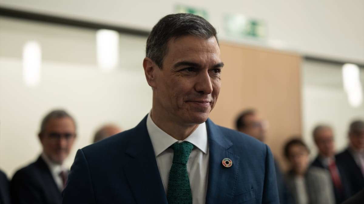 El presidente del Gobierno, Pedro Sánchez, durante la sesión de alto nivel de la IX Conferencia de Embajadores, en la sede del Ministerio de Asuntos Exteriores, el martes