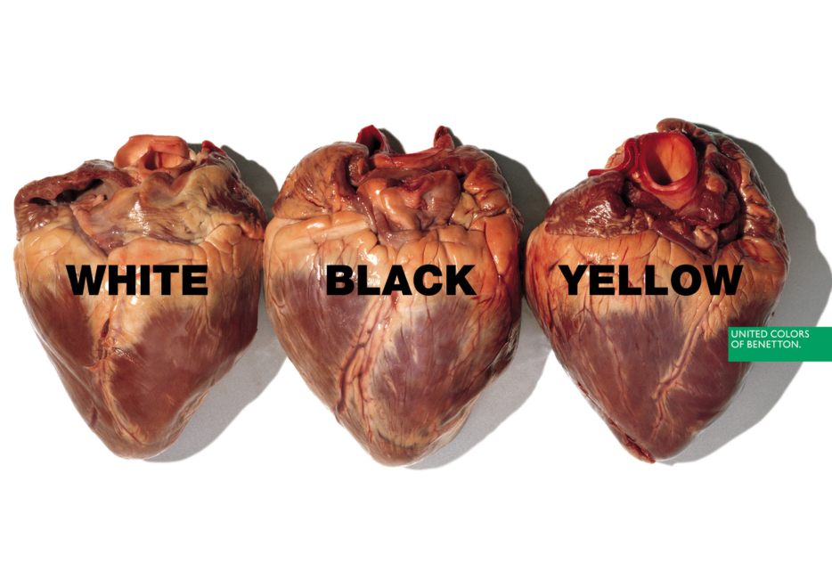 “Hearts”, de Oliviero Toscani para una campaña de Benetton en 1996