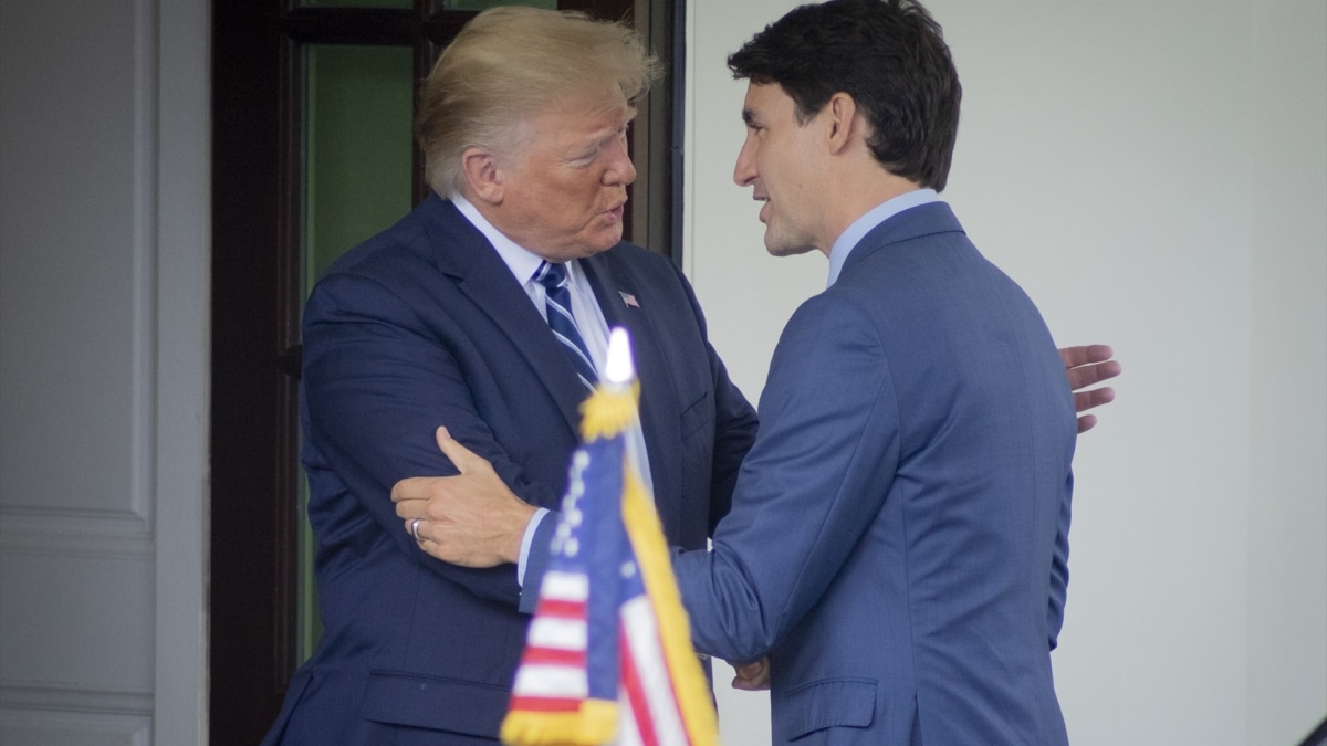 El presidente electo de Estados Unidos, Donald Trump, y el primer ministro de Canadá, Justin Trudeau, durante un encuentro en Washington en 2019.