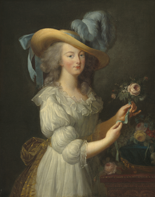 'María Antonieta con vestido de camisa', 1783. Élisabeth Louise Vigée Le Brun. Palacio de Wolfsgarten (Hesse, Alemania)