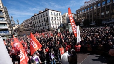 Pinchazo sindical: menos de 5.000 personas secundan en Madrid la marcha de UGT y CCOO contra el "tacticismo" de la 'ley ómnibus'