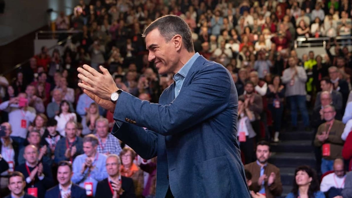 Pedro Sánchez, en un acto del PSOE en Palencia.