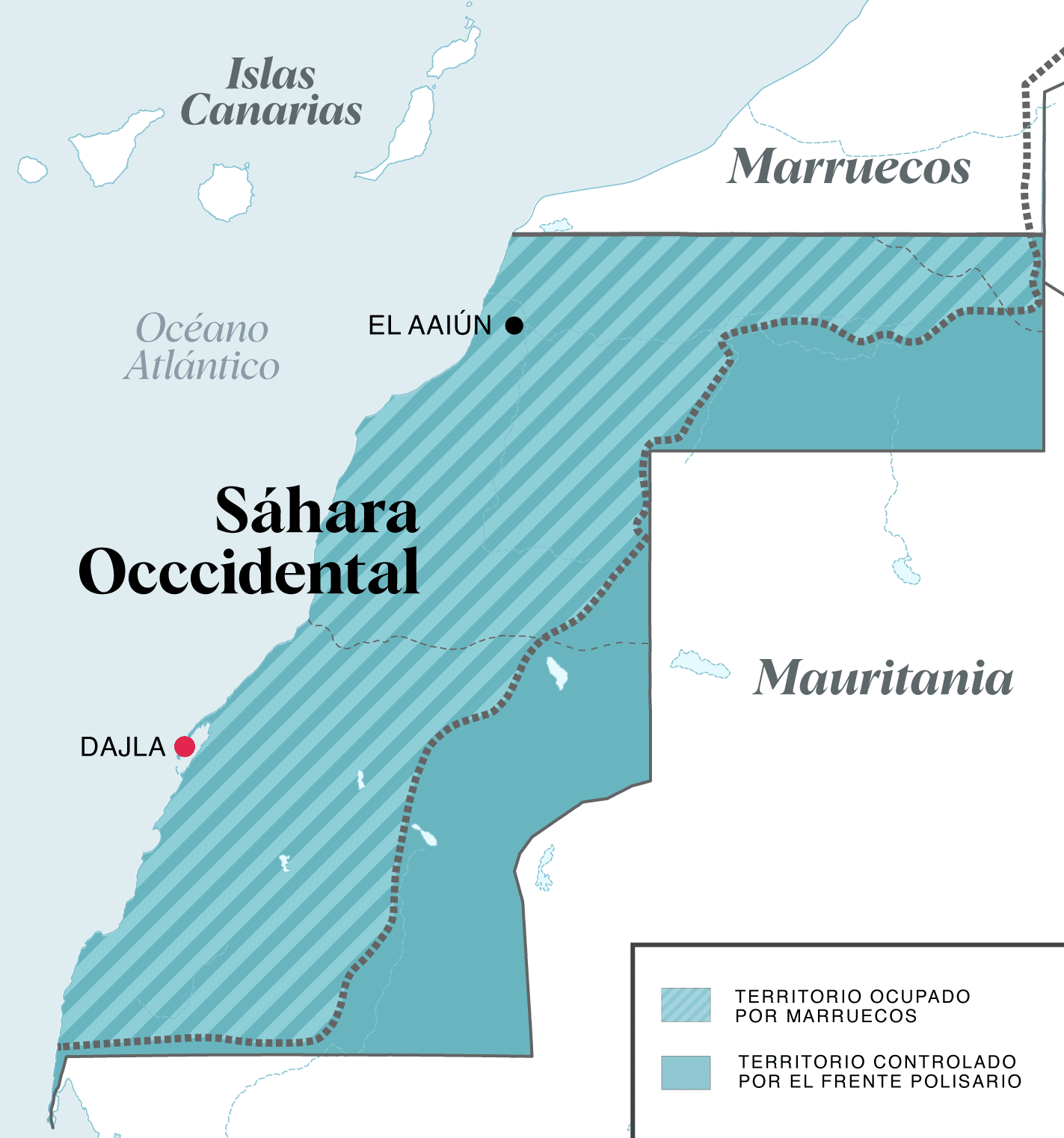 Mapa del Sáhara Occidental