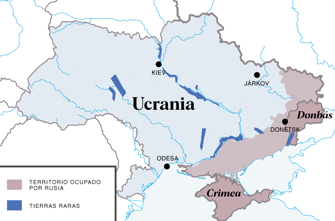 Mapa de las tierras raras en Ucrania