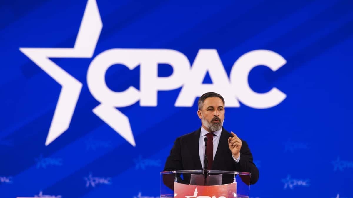 El líder de Vox, Santiago Abascal, interviene como presidente del partido político europeo Patriotas.eu en la Conferencia de Acción Política Conservadora (CPAC) en Washington.