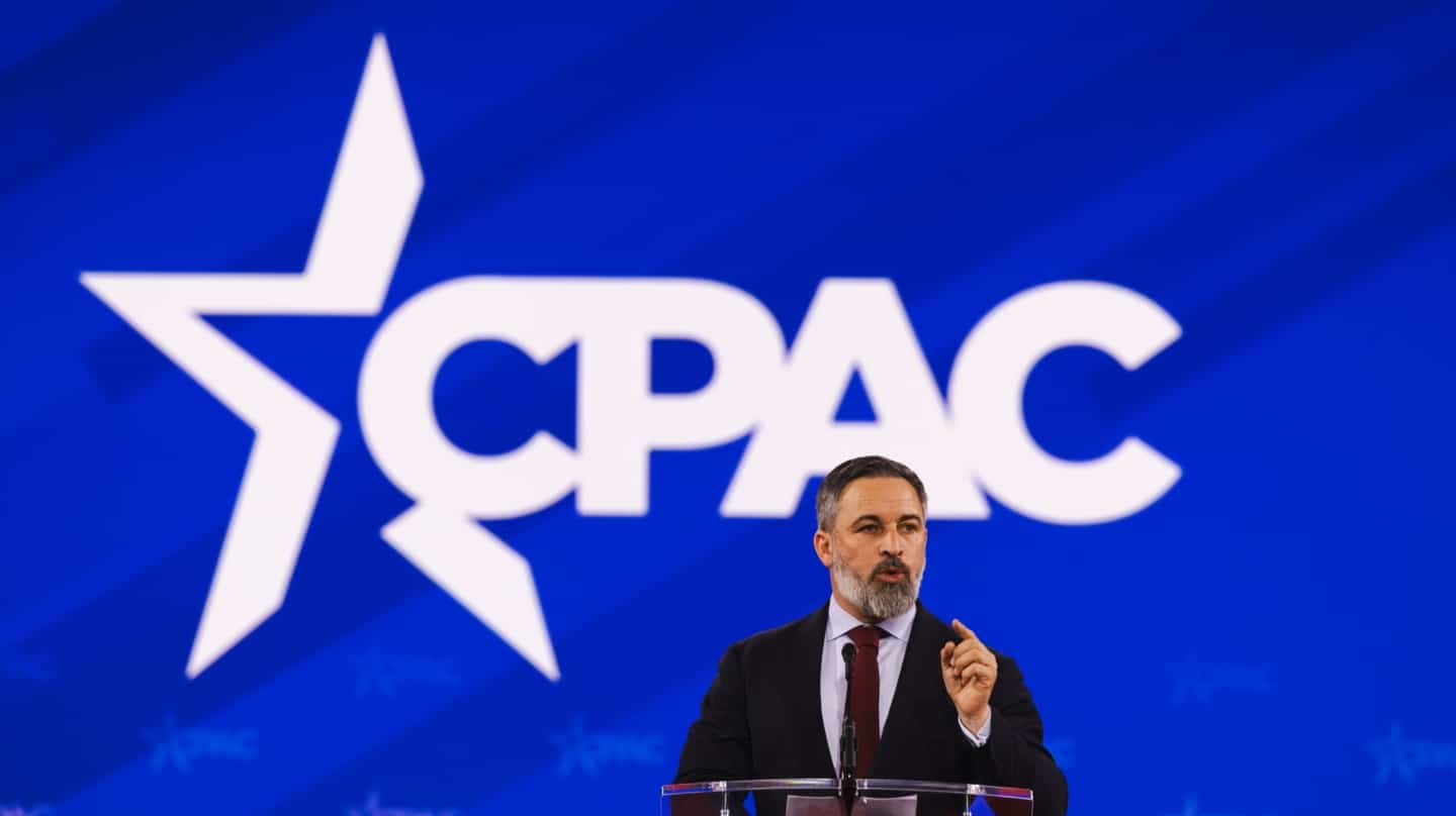 El líder de Vox, Santiago Abascal, interviene como presidente del partido político europeo Patriotas.eu en la Conferencia de Acción Política Conservadora (CPAC) en Washington.