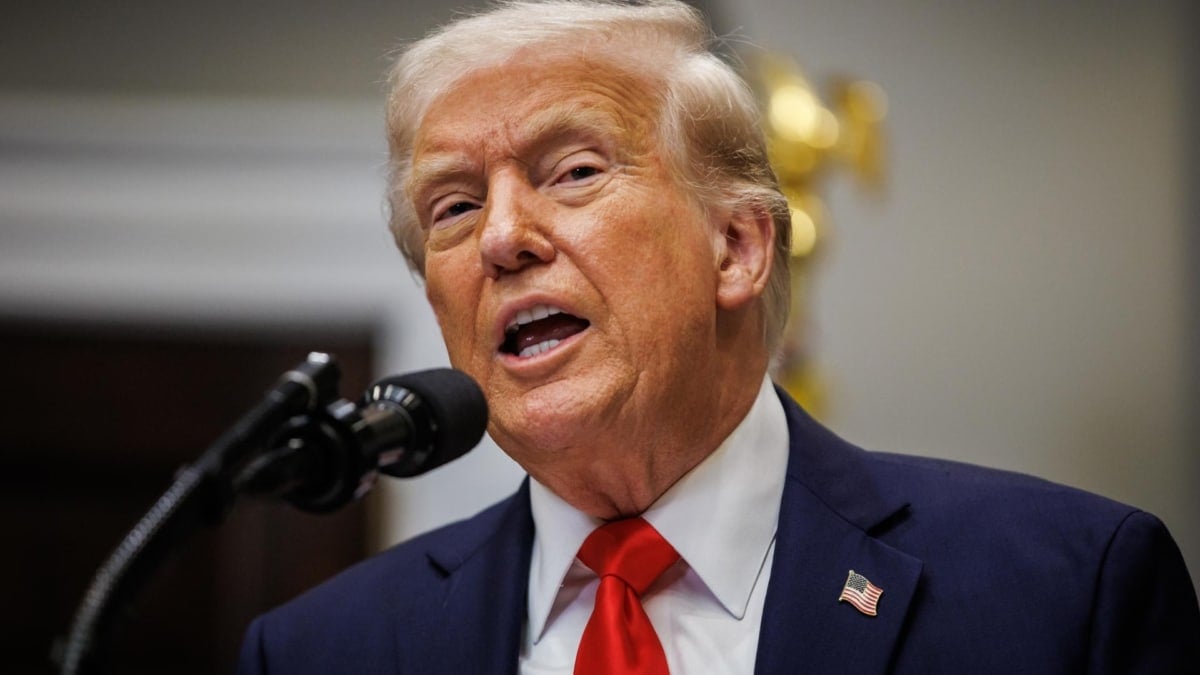 El presidente estadounidense, Donald Trump, en una rueda de prensa en la Casa Blanca.