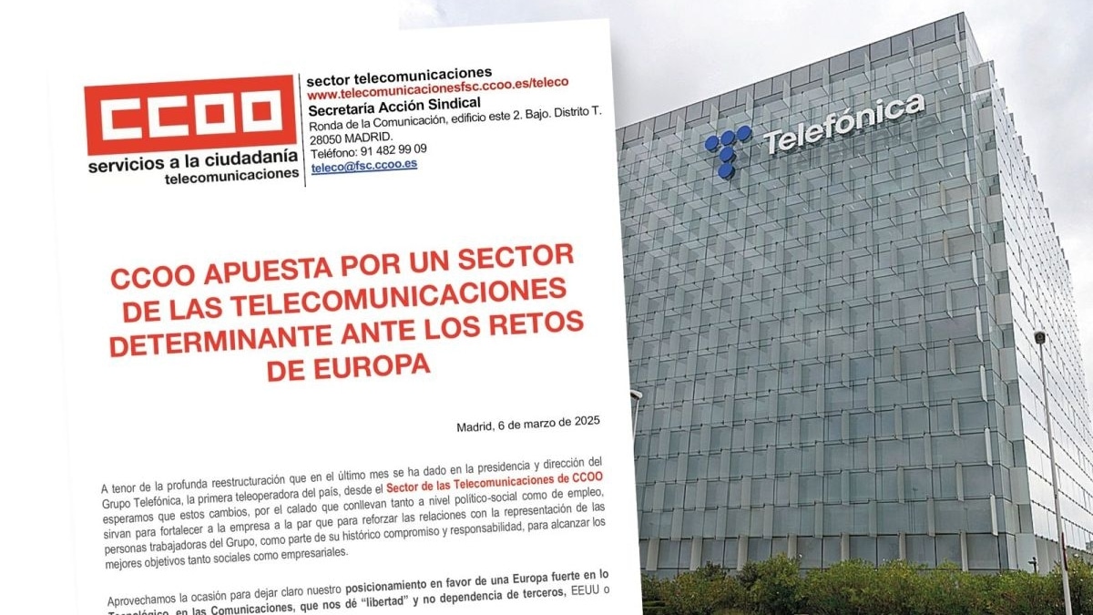 CCOO respalda el discurso de Telefónica de crear una Europa "fuerte" en tecnología y telecomunicaciones