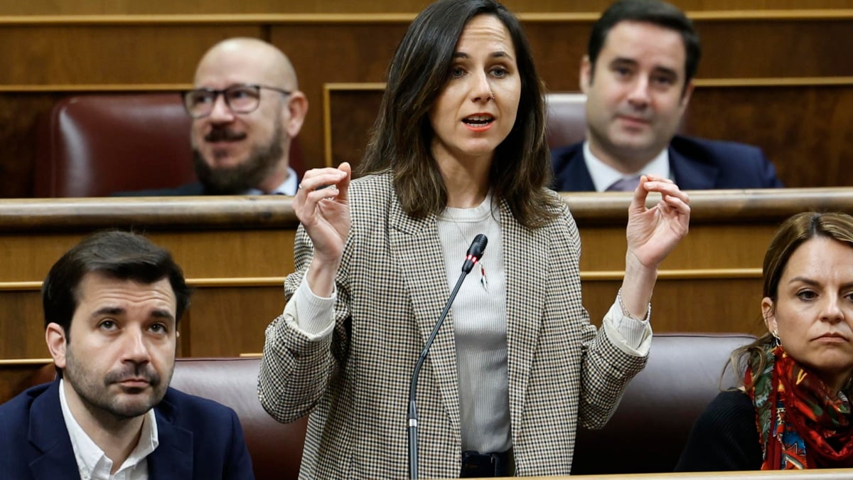 La líder de Podemos, Ione Belarra, durante su intervención en la sesión de control al Gobierno celebrada este miércoles en el Congreso