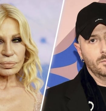 A la izquierda, Donatella Versace, y a la derecha, Demna Gvasalia