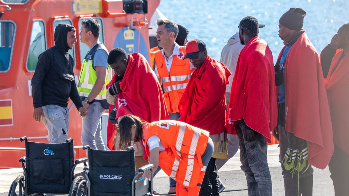 Llegada de un cayuco a Lanzarote con 27 personas a bordo, el pasado 10 de febrero de 2025.