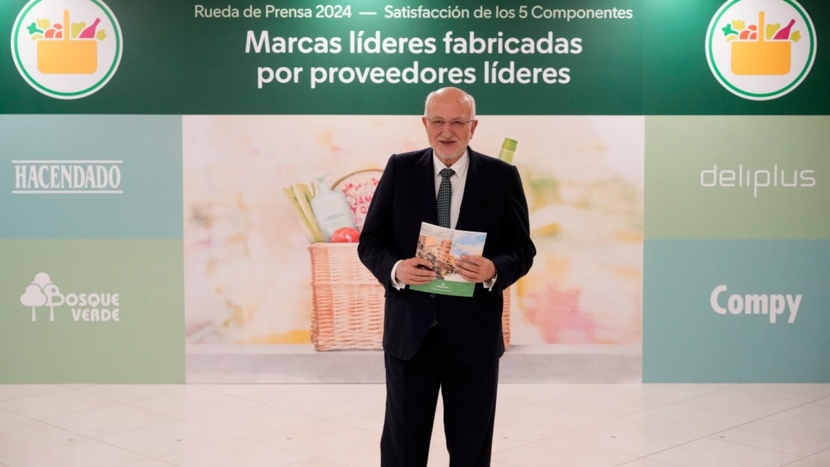 El presidente de Mercadona, Juan Roig, en la presentación de los resultados de 2024.